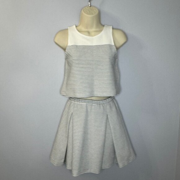 Polo Ralph Lauren Striped White Blue Skirt & Top Set Girls L(12-14) New with tag